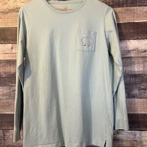 Ivory Ella Long Sleeve Pocket Shirt L Save‎ The Elephants Design Casual T-Shirt